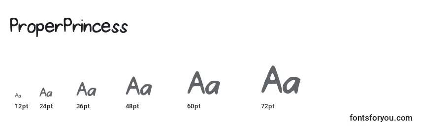 ProperPrincess Font Sizes