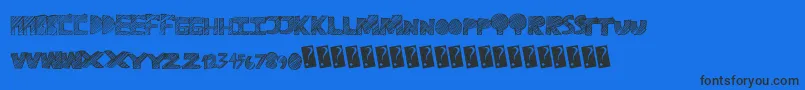 Ravetime Font – Black Fonts on Blue Background