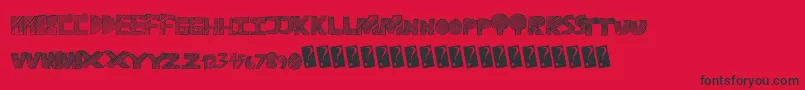 Ravetime Font – Black Fonts on Red Background