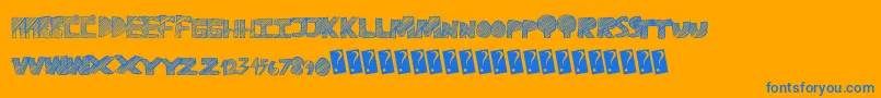 Ravetime Font – Blue Fonts on Orange Background