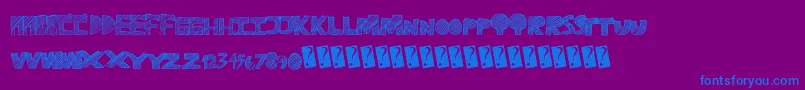 Ravetime Font – Blue Fonts on Purple Background