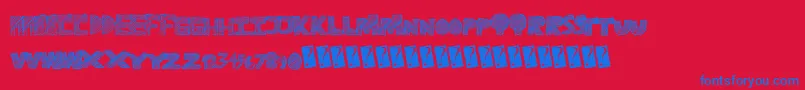 Ravetime Font – Blue Fonts on Red Background