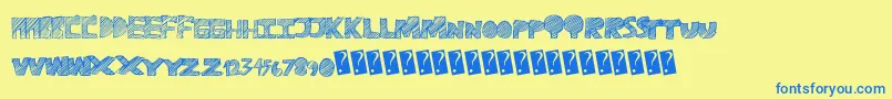 Ravetime Font – Blue Fonts on Yellow Background
