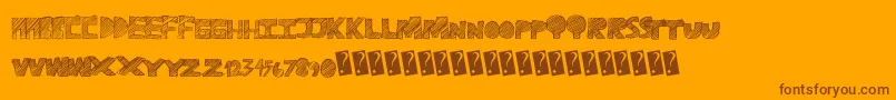 Ravetime Font – Brown Fonts on Orange Background