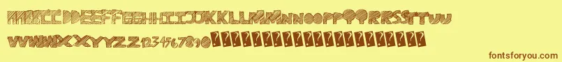 Ravetime Font – Brown Fonts on Yellow Background