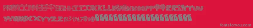 Ravetime Font – Gray Fonts on Red Background