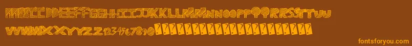 Ravetime Font – Orange Fonts on Brown Background