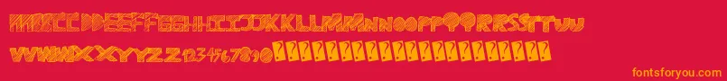 Ravetime Font – Orange Fonts on Red Background
