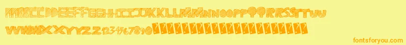 Ravetime Font – Orange Fonts on Yellow Background