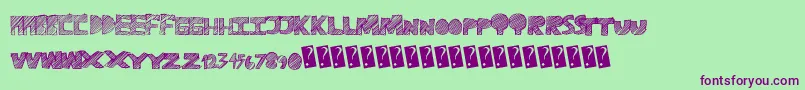 Ravetime Font – Purple Fonts on Green Background