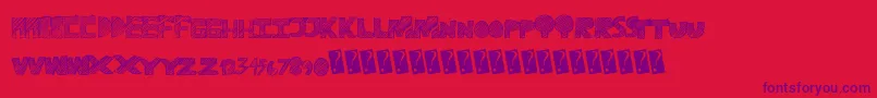 Ravetime Font – Purple Fonts on Red Background