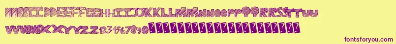Ravetime Font – Purple Fonts on Yellow Background