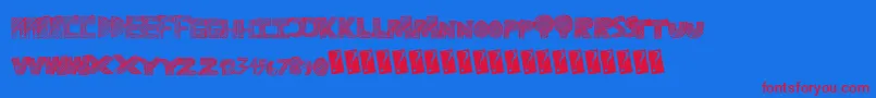 Ravetime Font – Red Fonts on Blue Background