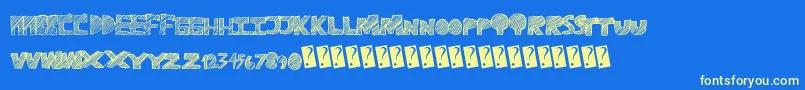Ravetime Font – Yellow Fonts on Blue Background