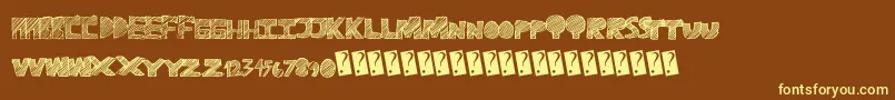 Ravetime Font – Yellow Fonts on Brown Background