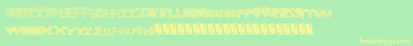 Ravetime Font – Yellow Fonts on Green Background