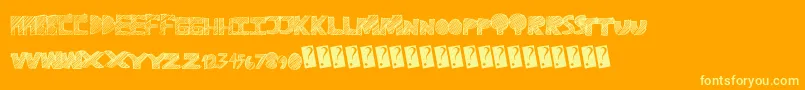 Ravetime Font – Yellow Fonts on Orange Background