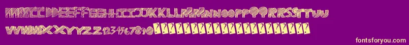Ravetime Font – Yellow Fonts on Purple Background