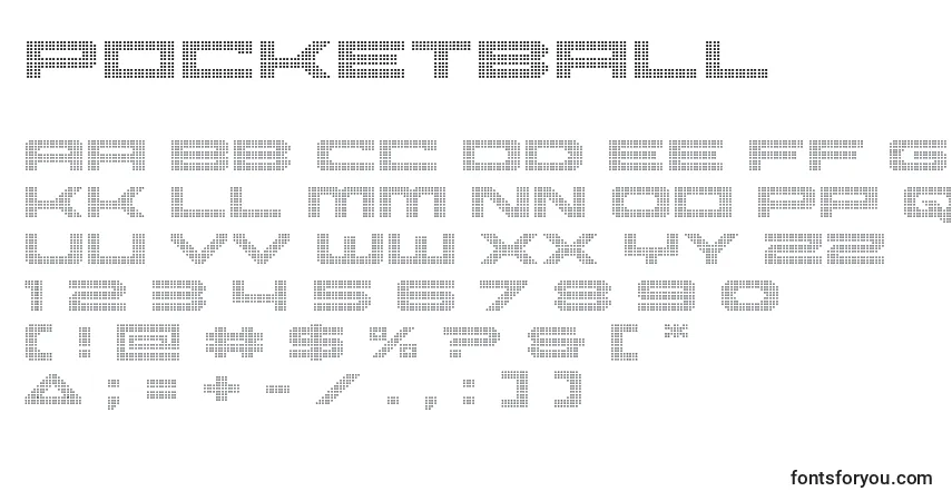 Czcionka Pocketball – alfabet, cyfry, specjalne znaki