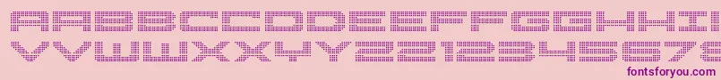 Pocketball-Schriftart – Violette Schriften auf rosa Hintergrund