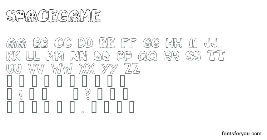 Czcionka SpaceGame – alfabet, cyfry, specjalne znaki