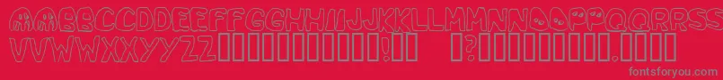 SpaceGame Font – Gray Fonts on Red Background