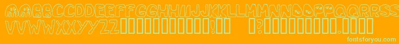 SpaceGame Font – Green Fonts on Orange Background