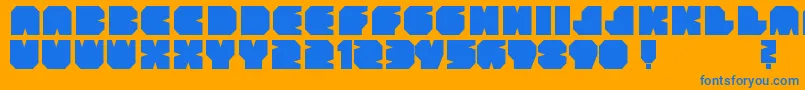 BoodasSubtract Font – Blue Fonts on Orange Background