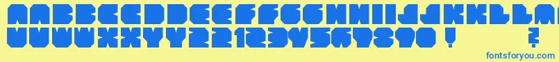 BoodasSubtract Font – Blue Fonts on Yellow Background