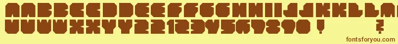 BoodasSubtract Font – Brown Fonts on Yellow Background