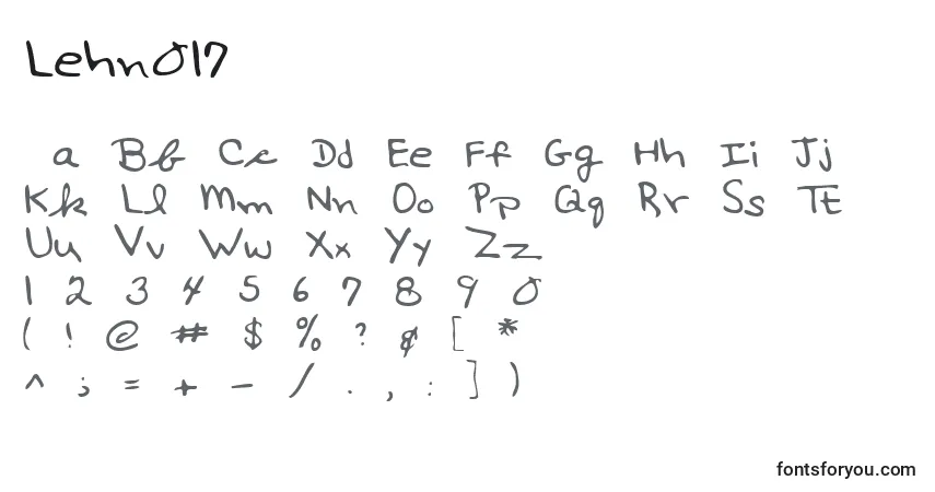 Czcionka Lehn017 – alfabet, cyfry, specjalne znaki