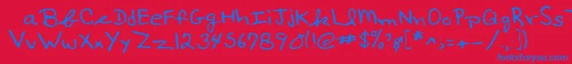 Lehn017 Font – Blue Fonts on Red Background