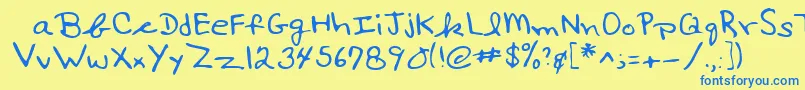 Lehn017 Font – Blue Fonts on Yellow Background