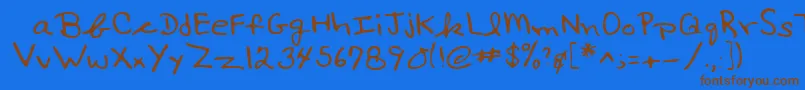 Lehn017 Font – Brown Fonts on Blue Background
