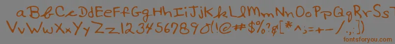 Lehn017 Font – Brown Fonts on Gray Background