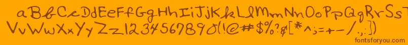 Lehn017 Font – Brown Fonts on Orange Background
