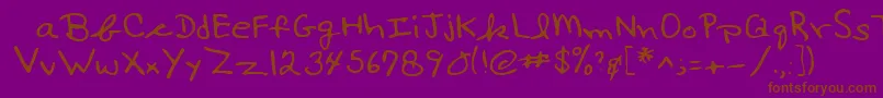 Lehn017 Font – Brown Fonts on Purple Background