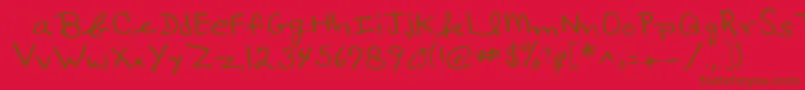 Lehn017 Font – Brown Fonts on Red Background
