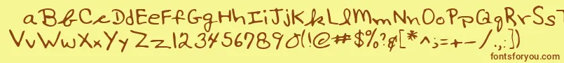Lehn017 Font – Brown Fonts on Yellow Background