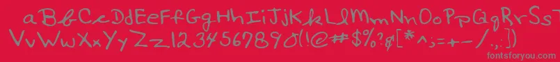 Lehn017 Font – Gray Fonts on Red Background
