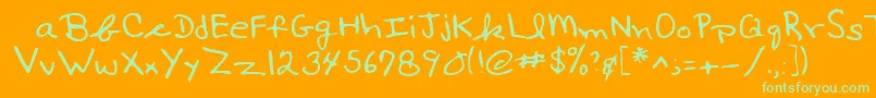 Lehn017 Font – Green Fonts on Orange Background