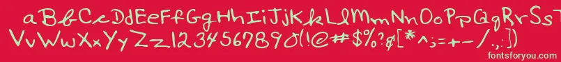 Lehn017 Font – Green Fonts on Red Background