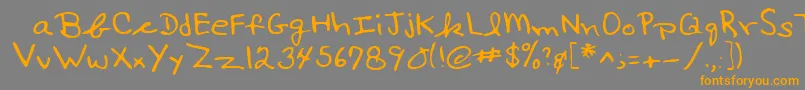 Lehn017 Font – Orange Fonts on Gray Background
