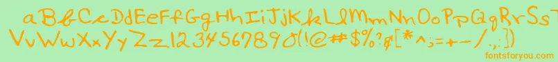 Lehn017 Font – Orange Fonts on Green Background