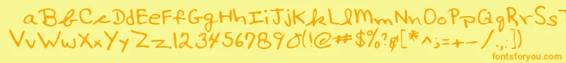 Lehn017 Font – Orange Fonts on Yellow Background