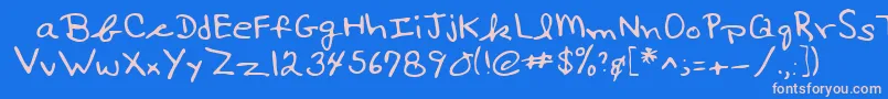 Lehn017 Font – Pink Fonts on Blue Background