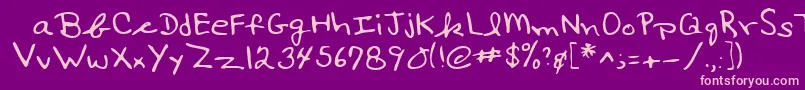 Lehn017 Font – Pink Fonts on Purple Background