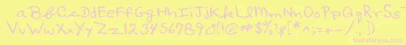 Lehn017 Font – Pink Fonts on Yellow Background