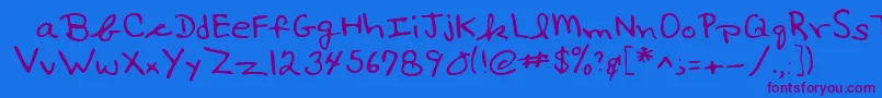 Lehn017 Font – Purple Fonts on Blue Background