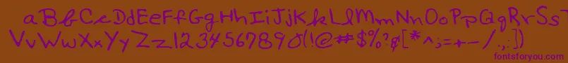 Lehn017 Font – Purple Fonts on Brown Background